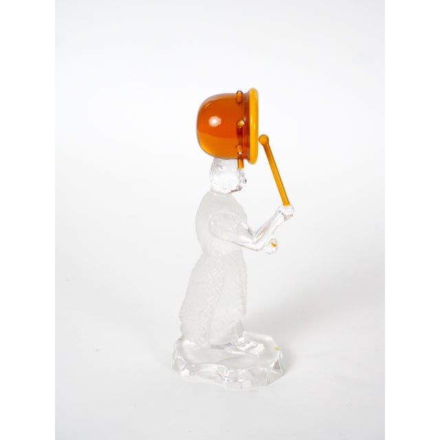 Saint-Louis 20th Century Saint-Louis French Crystal Figurative Sculpture Orange Glass Disc For Sale - Image 4 of 12