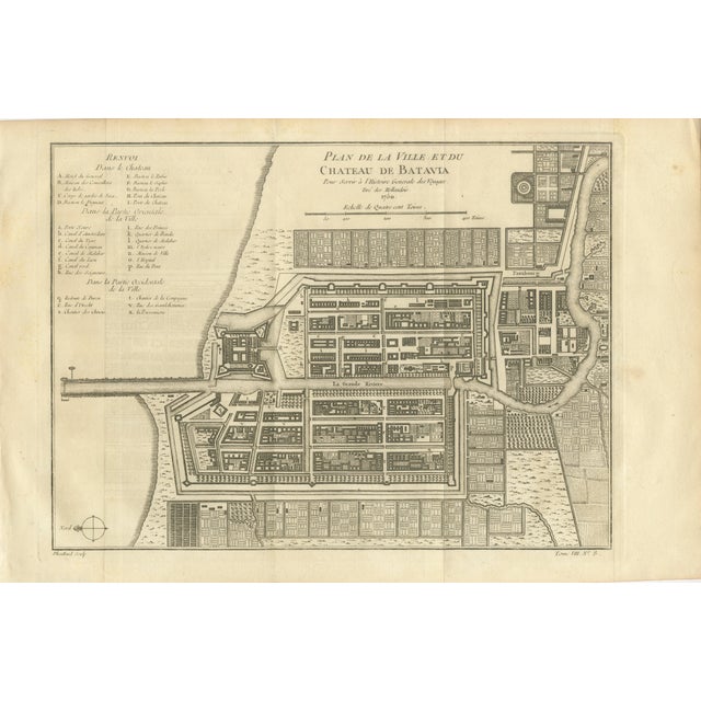 Antique Map of Batavia, Jakarta and Indonesia, 1750s For Sale