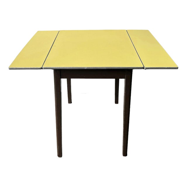 Mid-Century Formica Drop-Leaf Dining Table For Sale