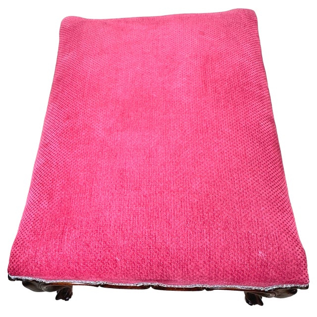 A Very Good Quality Mid 19th Century, Victorian Period, Rosewood Salon Stool Having Upholstered Top Over Attractive...