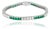 Platinum 950 Custom Made Natural Diamond and Emerald Bezel Tennis Bracelet For Sale