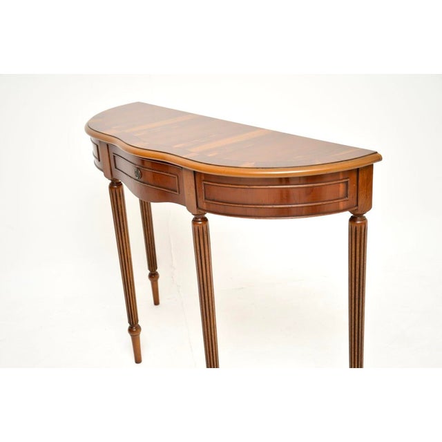 1950s Regency Style Yew Wood Console Table, 1950 For Sale - Image 5 of 10