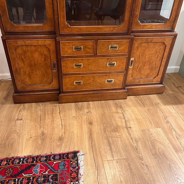 Century Furniture Late 20th Century Walnut Burl Illuminated China Cabinet / Breakfront by Ray Sabota for Century Furniture For Sale - Image 4 of 12