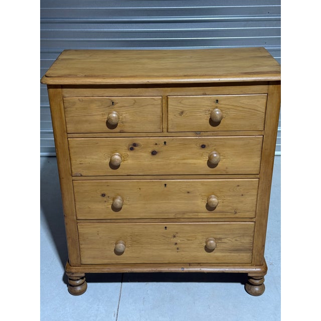 Antique Pine Two Over Three Drawers - Chest of Drawers From England We found this large, nice chest of drawers in...
