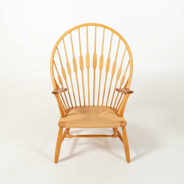 1960s Hans Wegner Jh50 “Peacock Chair” in Oak and Teak For Sale - Image 13 of 13