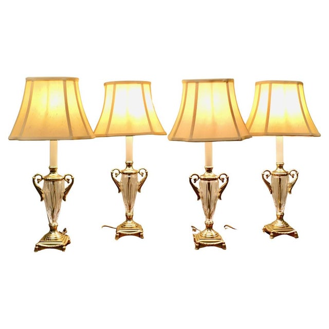 Vintage Hollywood Regency Glass Table Lamps, 1980, Set of 4 For Sale - Image 9 of 9