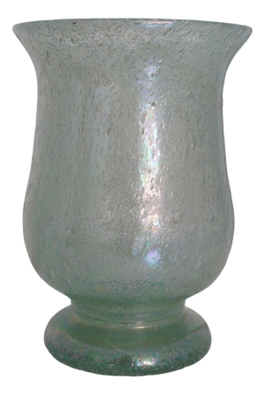 Iridescent Pulegoso Glass Chalice Vase, Murano, 1930s