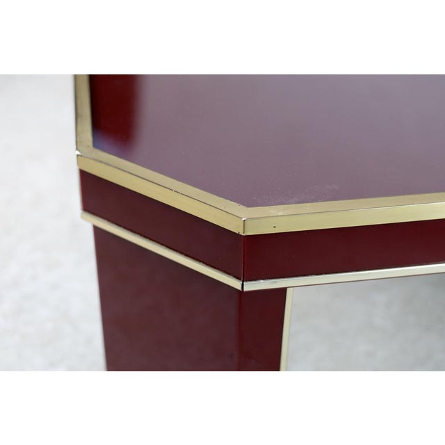 Coffee Table in Glass, Brass, Acrylic Glass and Wood by Eric Maville, France, 1970s For Sale - Image 3 of 18