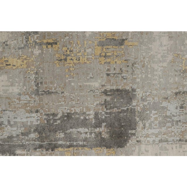 2010s Rug & Kilim’s Oversized Abstract Rug in Silver-Gray and Beige-Brown Patterns 3x20 For Sale - Image 5 of 7