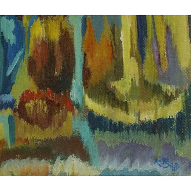 Riccardo Basso, Abstract Composition, Oil Painting, Mid-20th Century For Sale - Image 3 of 4