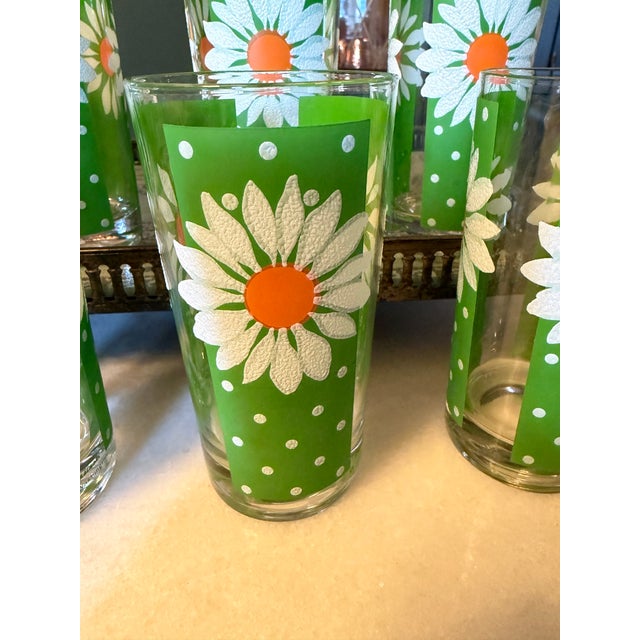 1960s Pasinski Mid-Century Signed Daisy Collins Glasses (Set of 8) - Rare For Sale - Image 6 of 13
