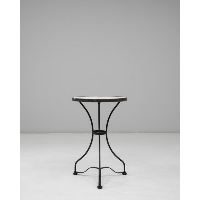 1900s French Bistro Style Iron Table With Marble Top For Sale - Image 16 of 18