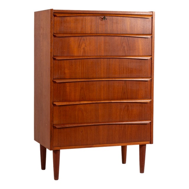 Vintage Danish Teak Tallboy Chest of Drawers, 1960s For Sale