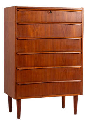 Vintage Danish Teak Tallboy Chest of Drawers, 1960s