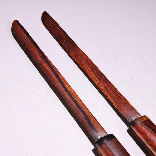 Wood Pair of Antique Rosewood Letter Openers, Paper Knives, 80g Each For Sale - Image 7 of 10