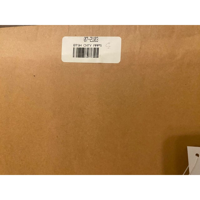 Khaki 20th Century Exquisite Ethan Allen “British Country Map” Framed & Matted Print "Mint" Condition For Sale - Image 8 of 11