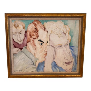 Mid 20th Century “Three Wise Men” Expressionist Figural Painting by Ede Else, Lyme Art Association, 16 X 20 For Sale