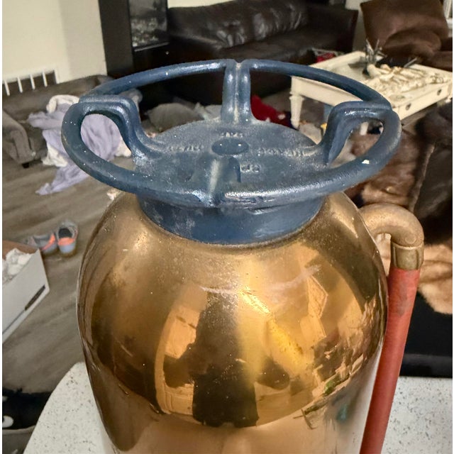 Vintage Brass Fire Extinguisher General, Quick Aid 1900’s Excellent Condition For Sale - Image 4 of 5