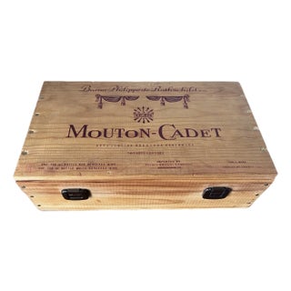 Vintage Rothschild Mouton-Cadet Wood Presentation Box For Sale