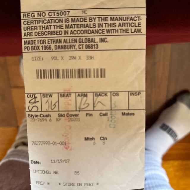 Ethan Allen Red Couch Sofa For Sale - Image 9 of 9