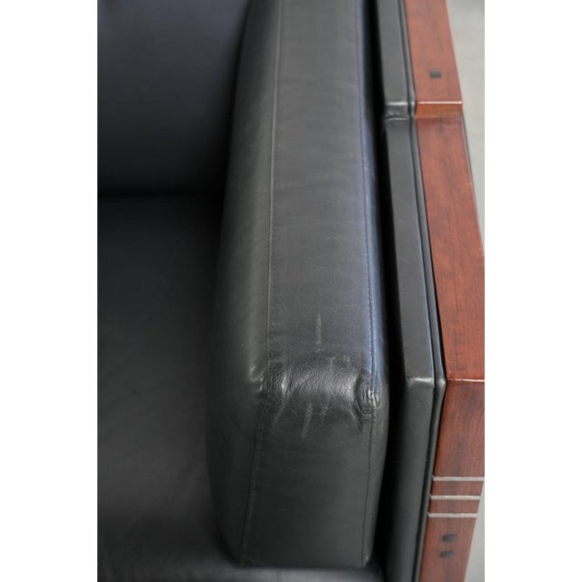Art Deco Black Cowhide Leather and Wood 3-Seater Sofas from Schuitema, Set of 2 For Sale - Image 10 of 18
