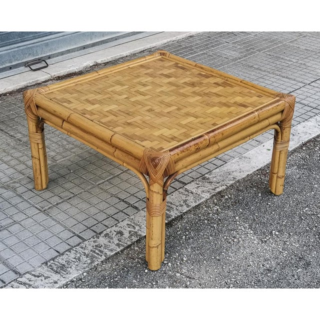 Low Bamboo Coffee Table, 1960s For Sale - Image 14 of 18