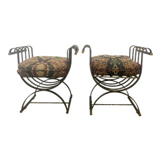 1970s Iron & Still Savonarola Chair - a Pair For Sale