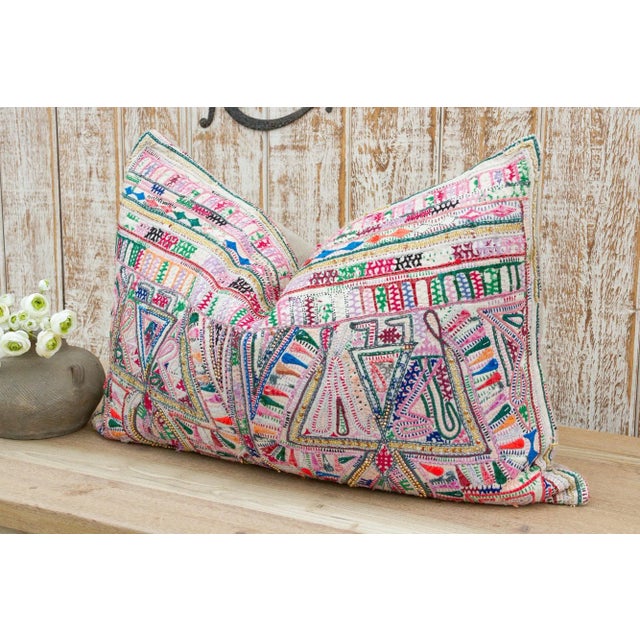 Yaasir Antique Tribal Grain Sack Pillow For Sale - Image 4 of 10