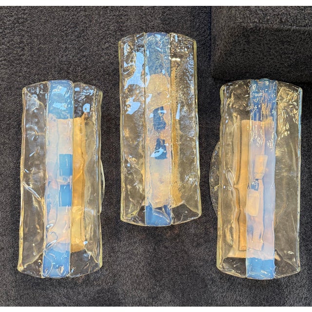 1970s Italian Murano Glass Wall Sconces by Mazzega - Set of 3 For Sale - Image 9 of 10