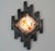Black Mid-Century Modern Brutalist Style Wall Lamp in Wrought Iron and Glass, 1970s For Sale - Image 8 of 13