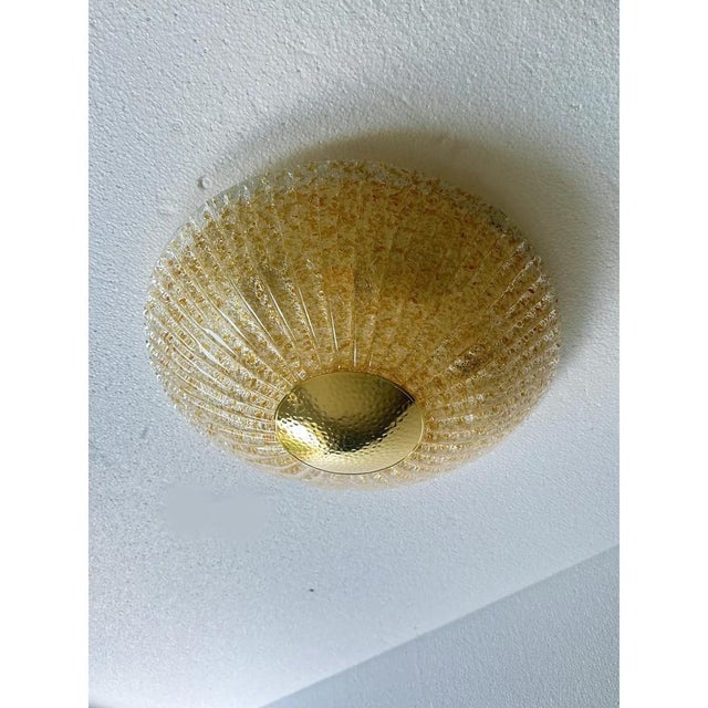 Venetian Gold Graniglia Murano Glass Flush Mount by Simoeng For Sale - Image 4 of 6