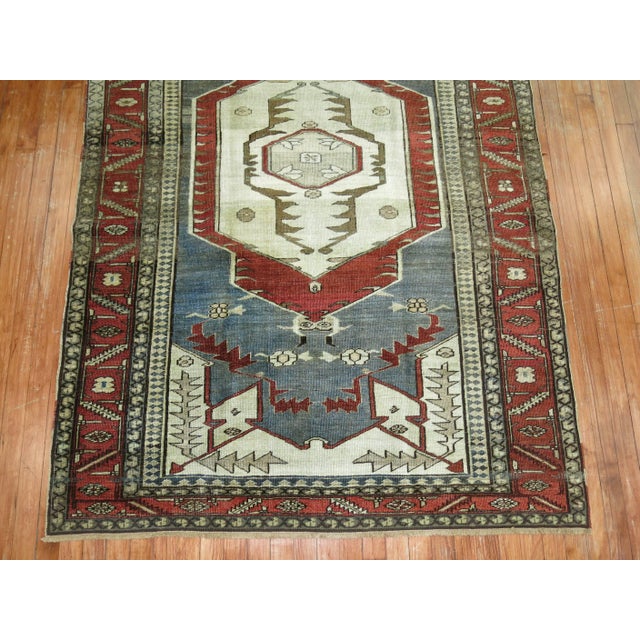 Persian Zabihi Collection Antique Persian Serapi Pictorial Rug For Sale - Image 3 of 6