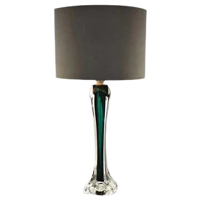 Large Green Table Lamp from Flygsfors, 1950s For Sale