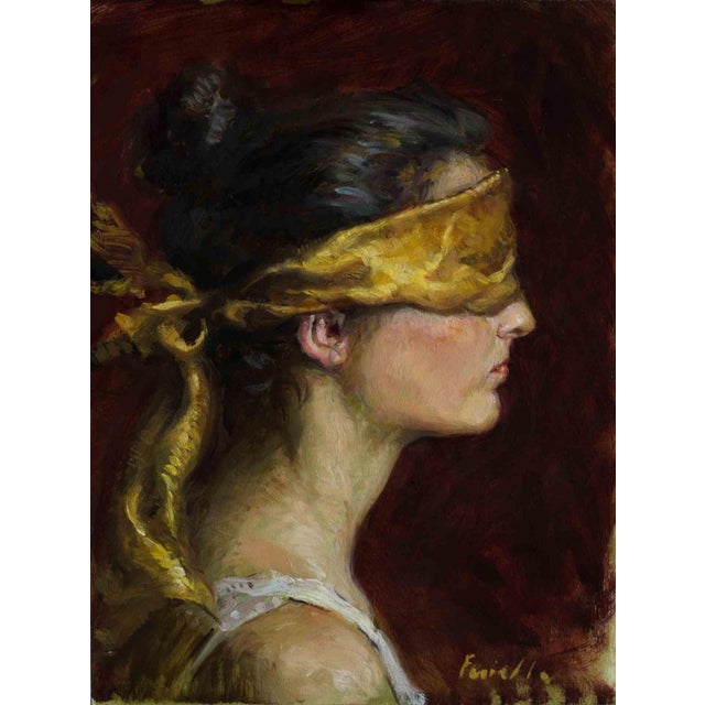 Marco Fariello, Testa della dea bendata, Oil Painting, 2025 For Sale