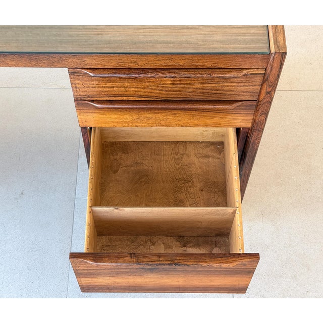 1960s Danish Modern Solid Brazilian Rosewood Executive Desk For Sale - Image 11 of 12