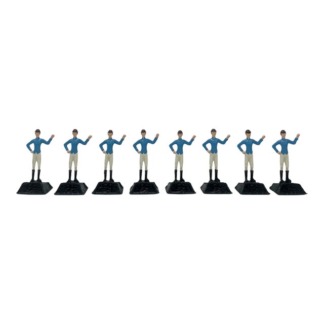 Vintage Vanderbilt Whitney Estate Set of 8 21 Club Jockey Place Card Holders For Sale
