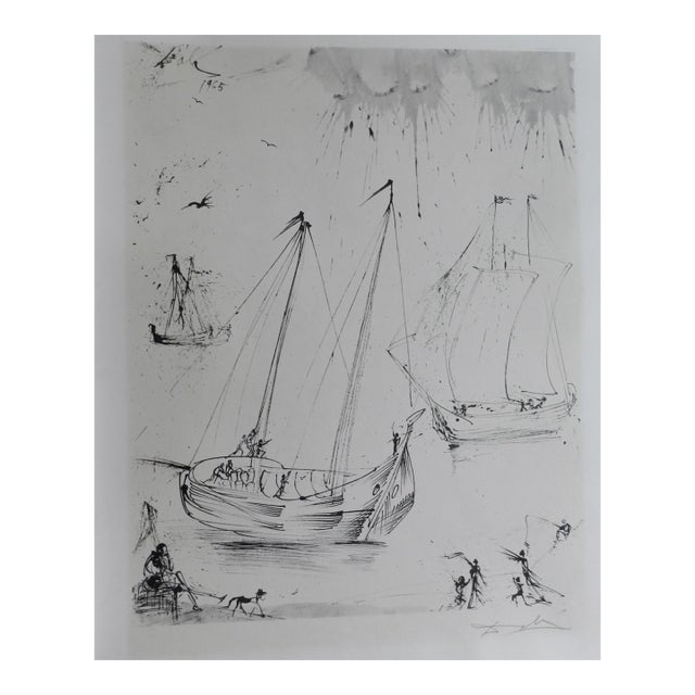 Dali the Fisherman Hand Sign Numbered Lithograph Dali Authenticated Surreal Art For Sale