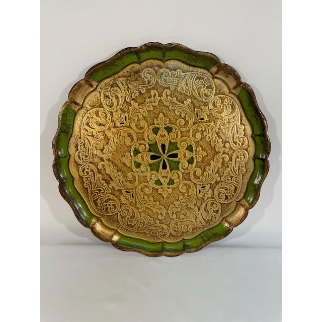 Large Vintage Italian Florentine Gilded Decorative Tray For Sale - Image 13 of 15