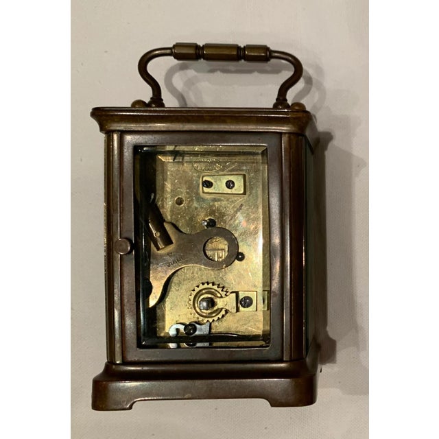 Metal Vintage Early 20th Century Brass Carriage Clock For Sale - Image 7 of 8