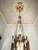 Mid-Century Modern French 7-Light Chandelier in Bronze, Majolica and Crystal, 1930s For Sale - Image 3 of 8