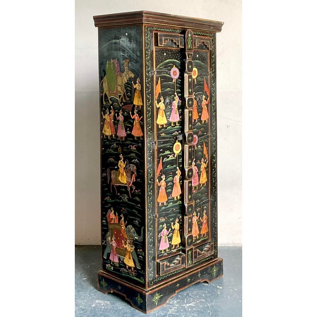 Vintage Boho Hand Painted Cabinet For Sale - Image 14 of 18