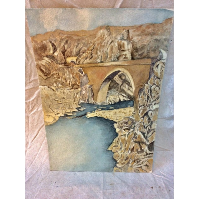 Mid 20th Century French Watercolor Painting For Sale - Image 4 of 10