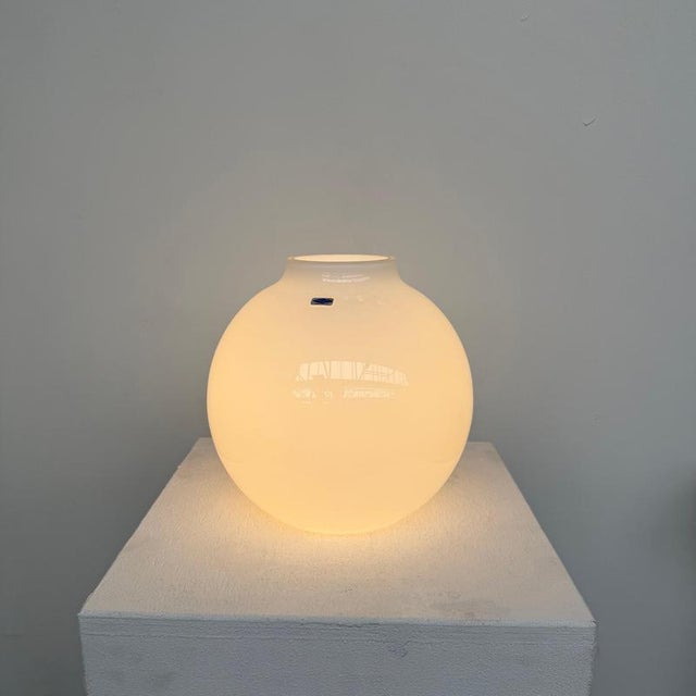 Glass Vintage Spherical Table Lamp, 1980s For Sale - Image 7 of 10