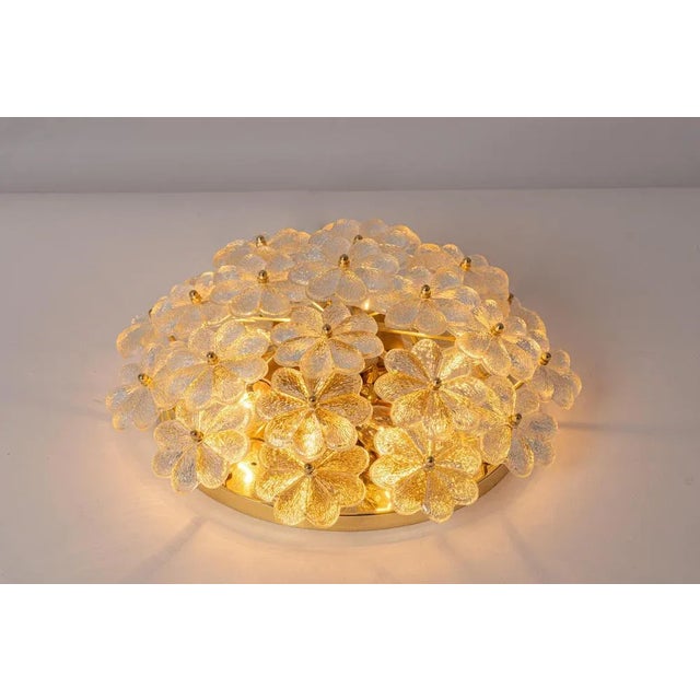 Murano Glass Flower Ceiling Light by Ernst Palme, Germany, 1970s For Sale - Image 10 of 12