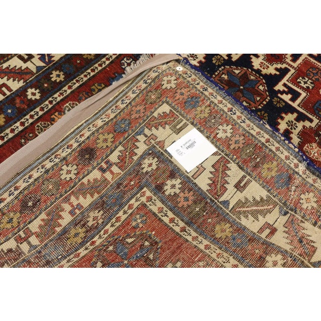 Late 19th Century Antique Caucasian Shirvan Rug - 03'05 X 04'09 For Sale - Image 5 of 9