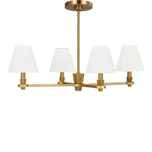 Alexa Hampton by Visual Comfort Studio Paisley Medium Chandelier, Burnished Brass