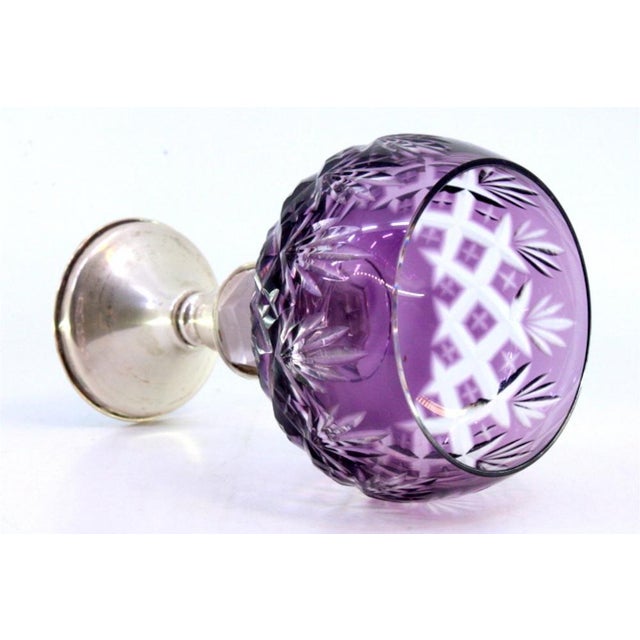 Cup in Cut Glass with Round Silver Base and Filling For Sale - Image 5 of 7