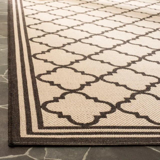 Contemporary Sea Cottage Indoor Outdoor Rug Cream & Brown 5'3"x7'6" For Sale - Image 3 of 5