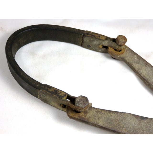 1900 - 1909 Antique Hand Wrought Iron Ice Truck Delivery Tongs For Sale - Image 5 of 6