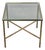 Vintage Hollywood Regency Brass Faux Bamboo Square Glass Top Low Side Table For Sale